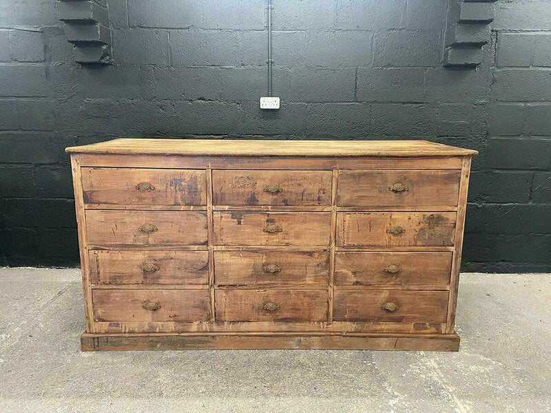 Large bank of shop drawers, 1920s – A rare vintage treasure