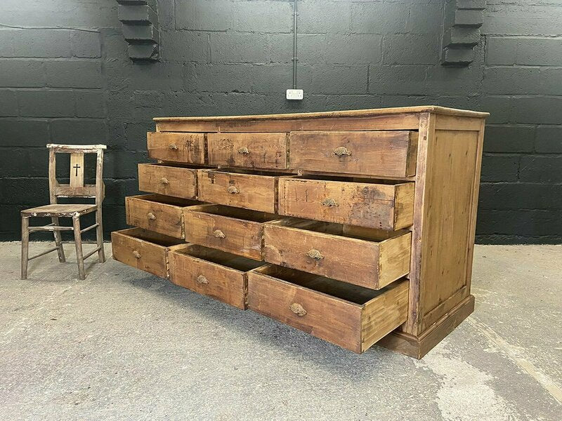 Large bank of shop drawers, 1920s – A rare vintage treasure