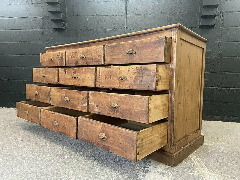 Large bank of shop drawers, 1920s – A rare vintage treasure