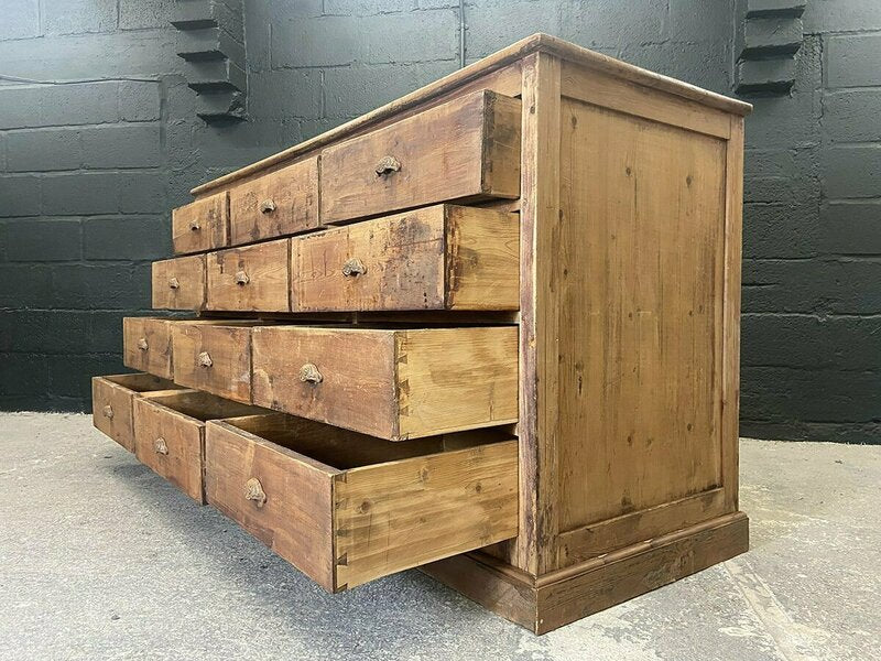 Large bank of shop drawers, 1920s – A rare vintage treasure