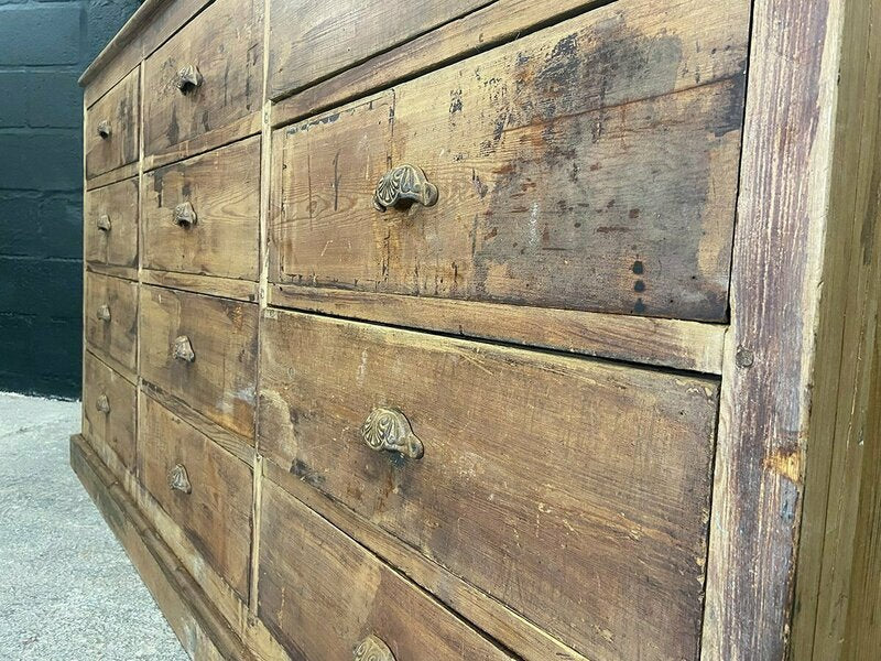 Large bank of shop drawers, 1920s – A rare vintage treasure