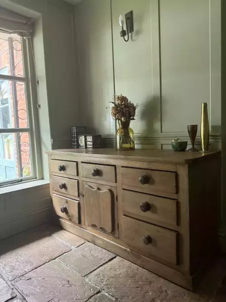 Antique solid pine sideboard dresser drawers cupboard server buffet – A rare vintage treasure