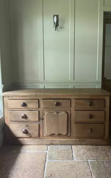 Antique solid pine sideboard dresser drawers cupboard server buffet – A rare vintage treasure