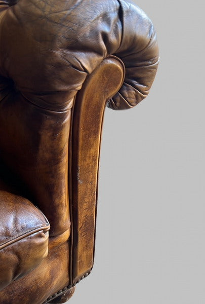 A vintage pegasus leather chesterfield sofa – A rare vintage treasure