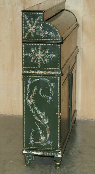 Antique swedish hand painted grocers grain bin sideboard haberdashery cupboard – A rare vintage treasure