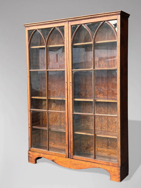 19th century country house pine display bookcase – A rare vintage treasure