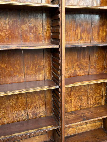 19th century country house pine display bookcase – A rare vintage treasure