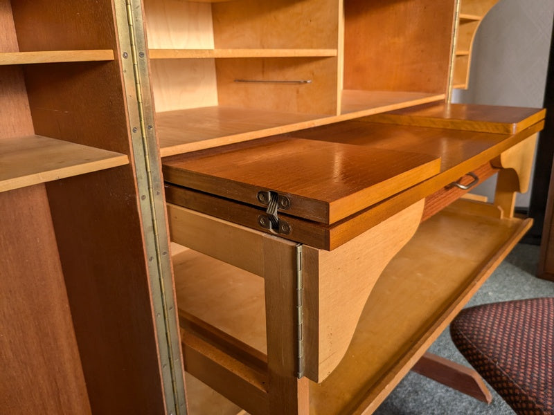 Mummenthaler & meier metamorphic workstation desk teak & birch,norway 1950's. – A rare vintage treasure