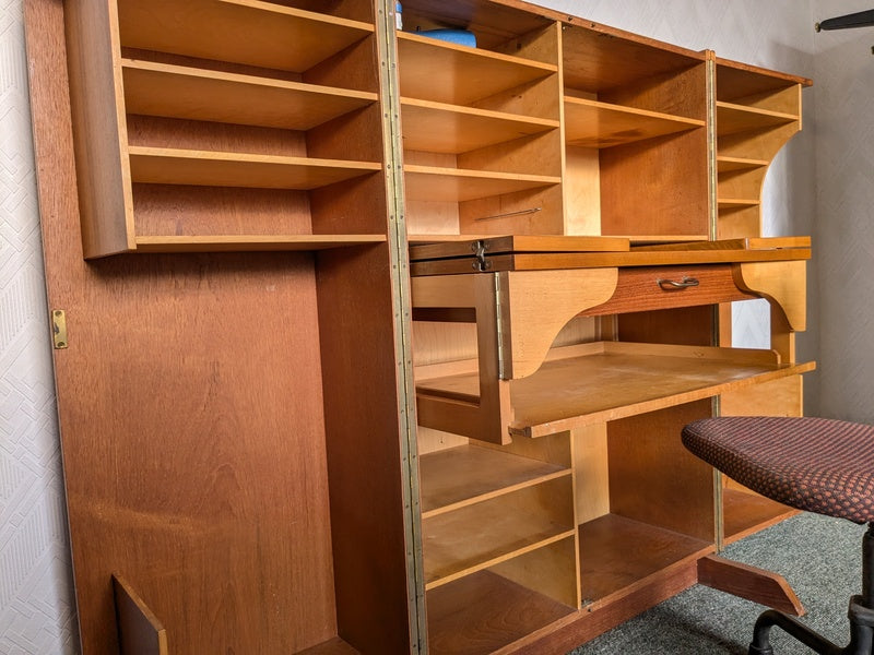 Mummenthaler & meier metamorphic workstation desk teak & birch,norway 1950's. – A rare vintage treasure