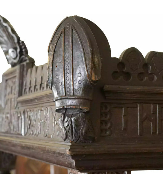 Important bishop james stanley 1508 king henry vii english oak tudor tester bed – A rare vintage treasure