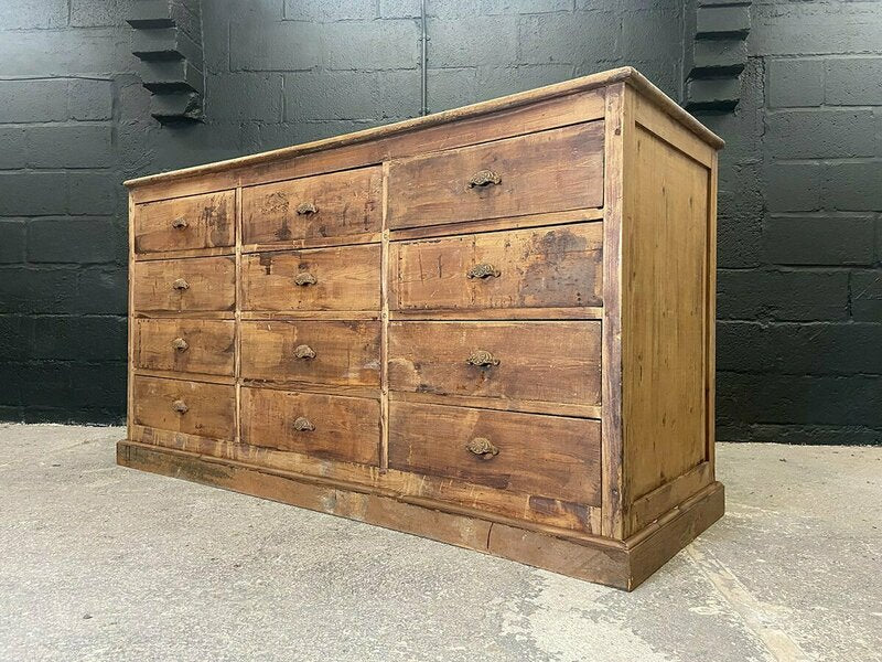 Large bank of shop drawers, 1920s – A rare vintage treasure