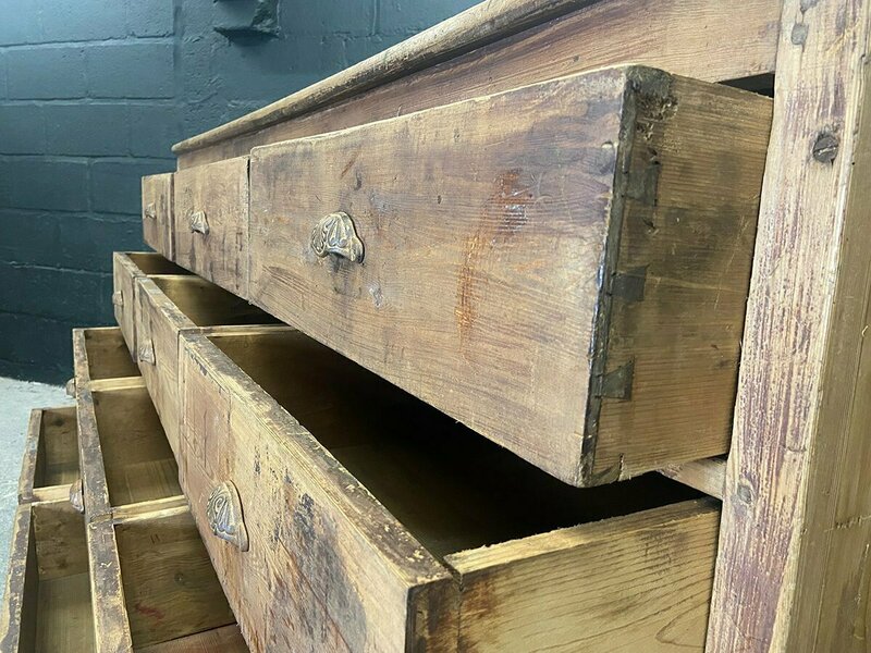 Large bank of shop drawers, 1920s – A rare vintage treasure
