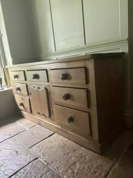 Antique solid pine sideboard dresser drawers cupboard server buffet – A rare vintage treasure