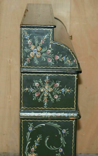 Antique swedish hand painted grocers grain bin sideboard haberdashery cupboard – A rare vintage treasure