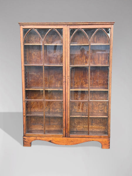 19th century country house pine display bookcase – A rare vintage treasure