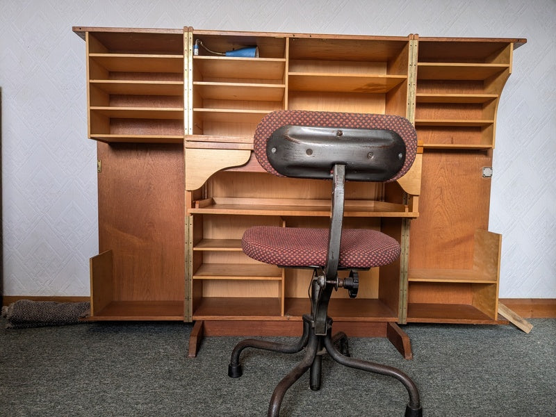 Mummenthaler & meier metamorphic workstation desk teak & birch,norway 1950's. – A rare vintage treasure